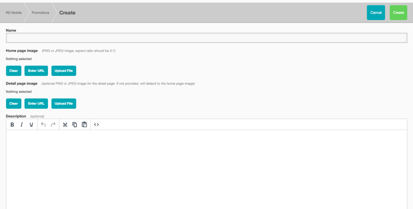 Create a New Promotion