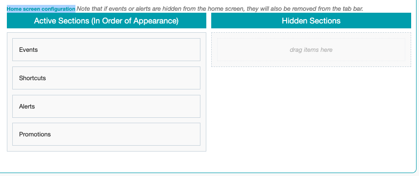Home Screen Configurations