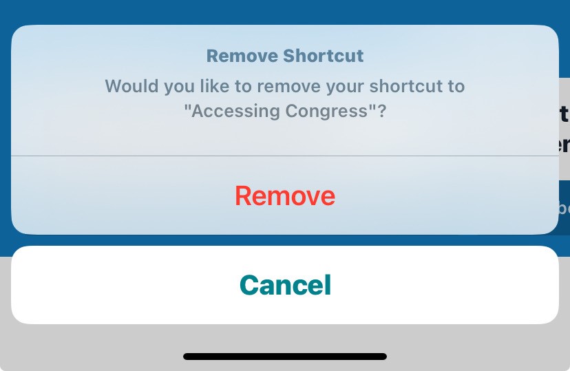 Remove Shortcut
