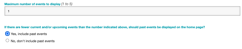 Toggle for Past Events
